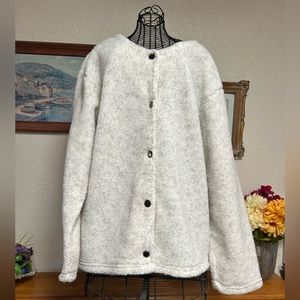 Real Comfort off white fuzzy cardigan